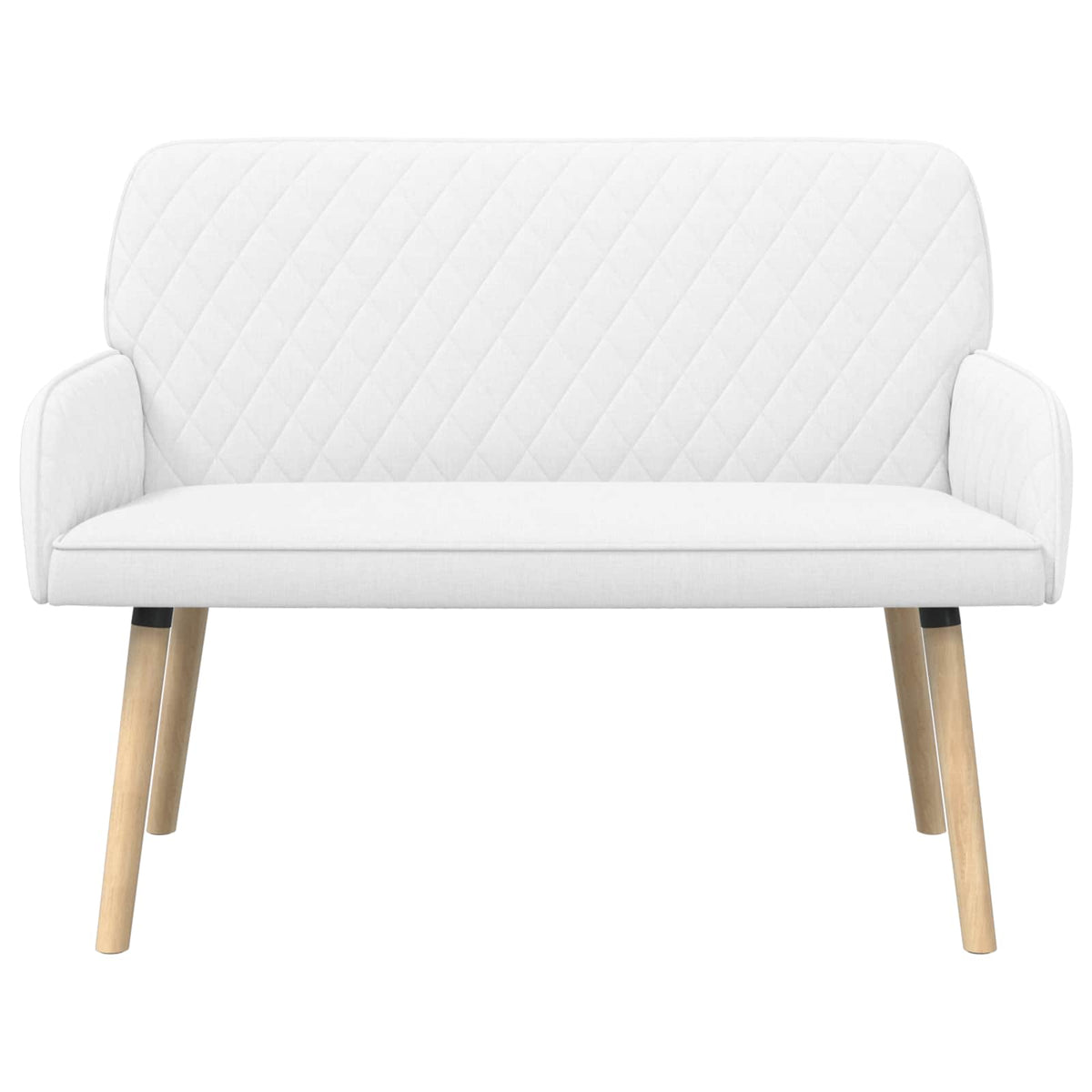 2 Seater Sofa with Solid Wood Legs 2-Seater White Linen Fabric