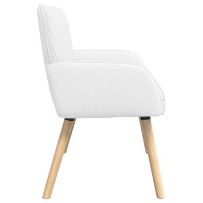 2 Seater Sofa with Solid Wood Legs 2-Seater White Linen Fabric