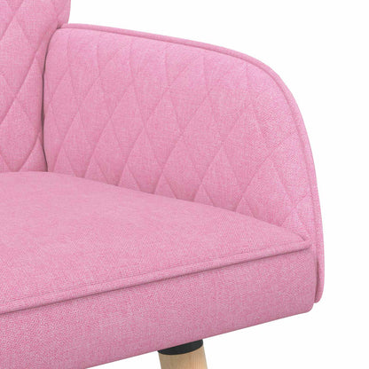 2 Seater Sofa with Solid Wood Legs 2-Seater Pink Linen Fabric