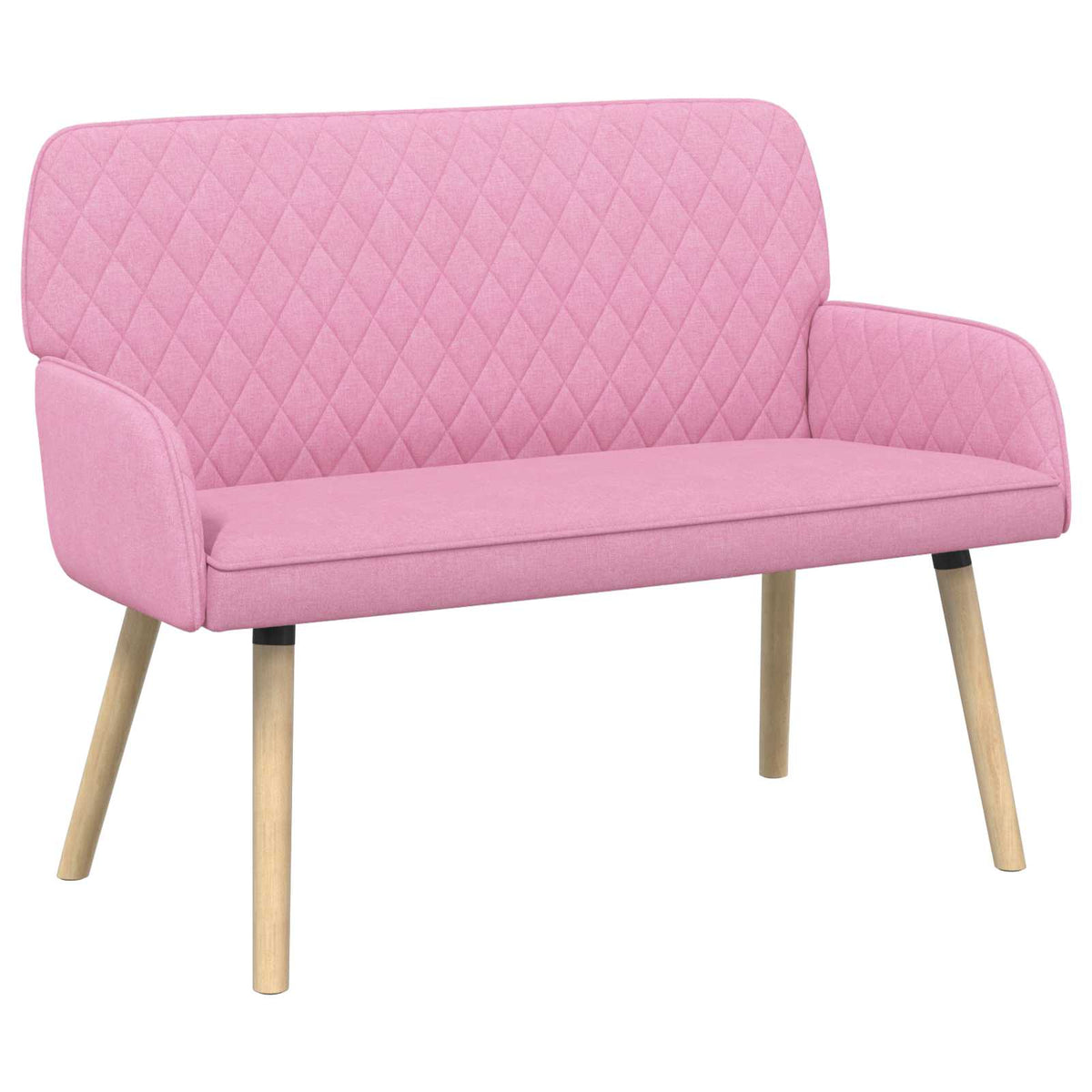 2 Seater Sofa with Solid Wood Legs 2-Seater Pink Linen Fabric