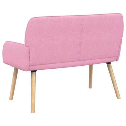 2 Seater Sofa with Solid Wood Legs 2-Seater Pink Linen Fabric