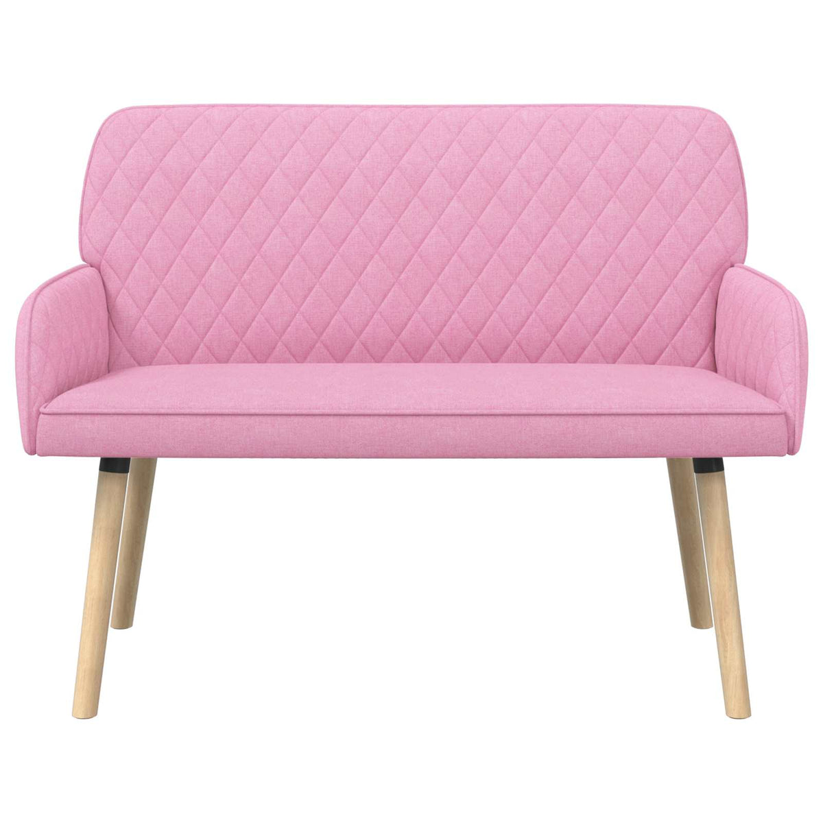 2 Seater Sofa with Solid Wood Legs 2-Seater Pink Linen Fabric