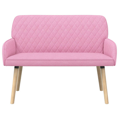 2 Seater Sofa with Solid Wood Legs 2-Seater Pink Linen Fabric