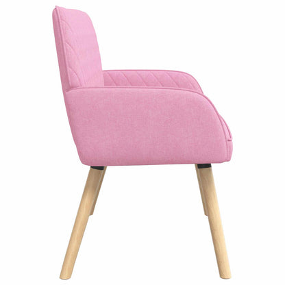 2 Seater Sofa with Solid Wood Legs 2-Seater Pink Linen Fabric