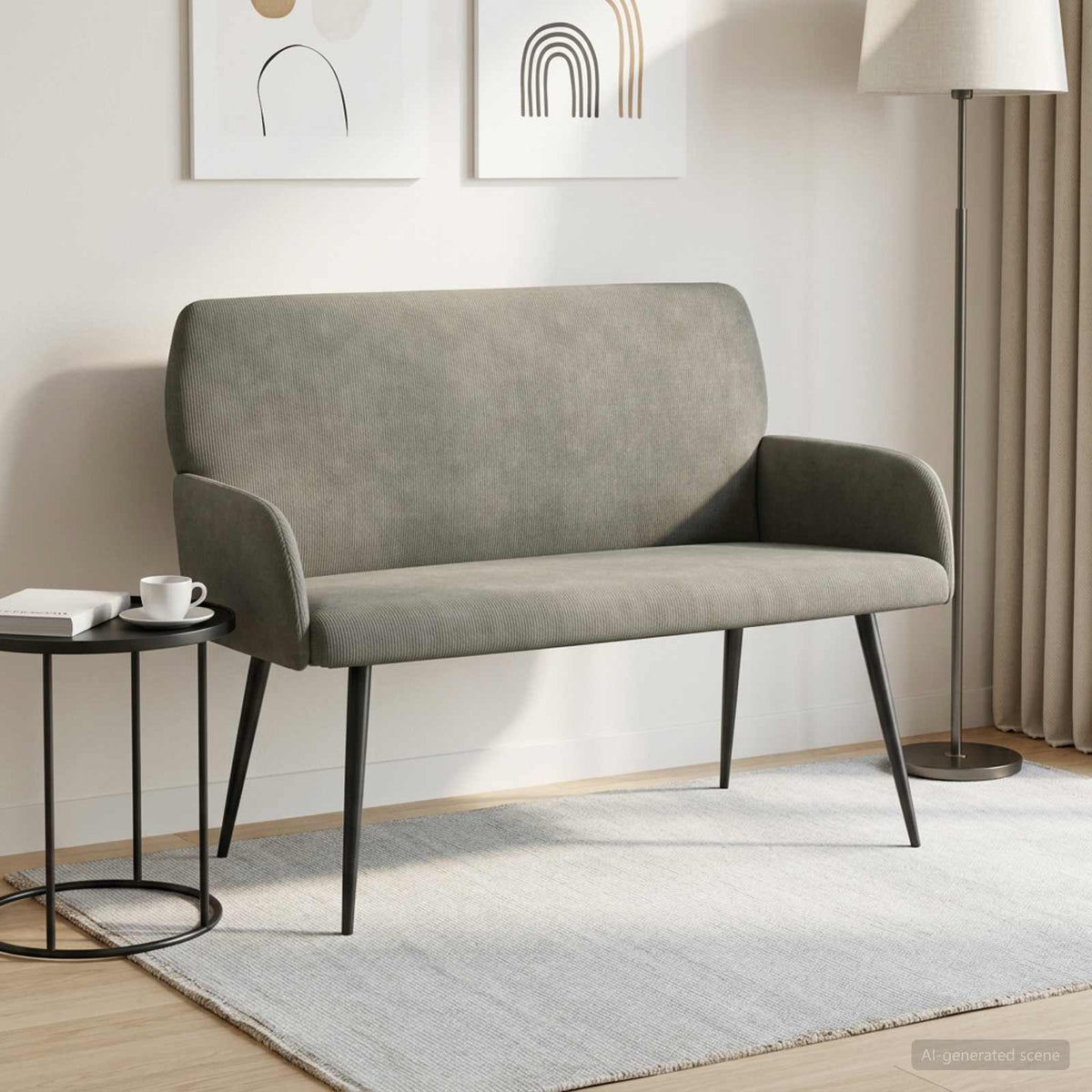 2 Seater Sofa with Metal Legs 2-Seater Light Grey
