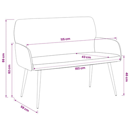 2 Seater Sofa with Metal Legs 2-Seater Dark Grey
