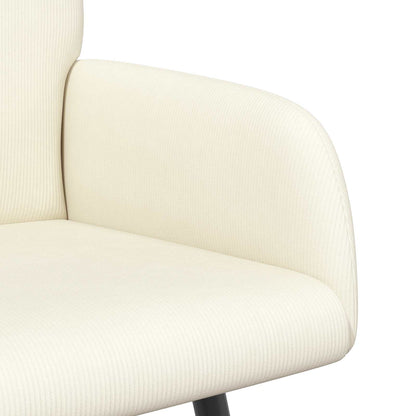 2 Seater Sofa with Metal Legs 2-Seater Cream Corduroy Fabric