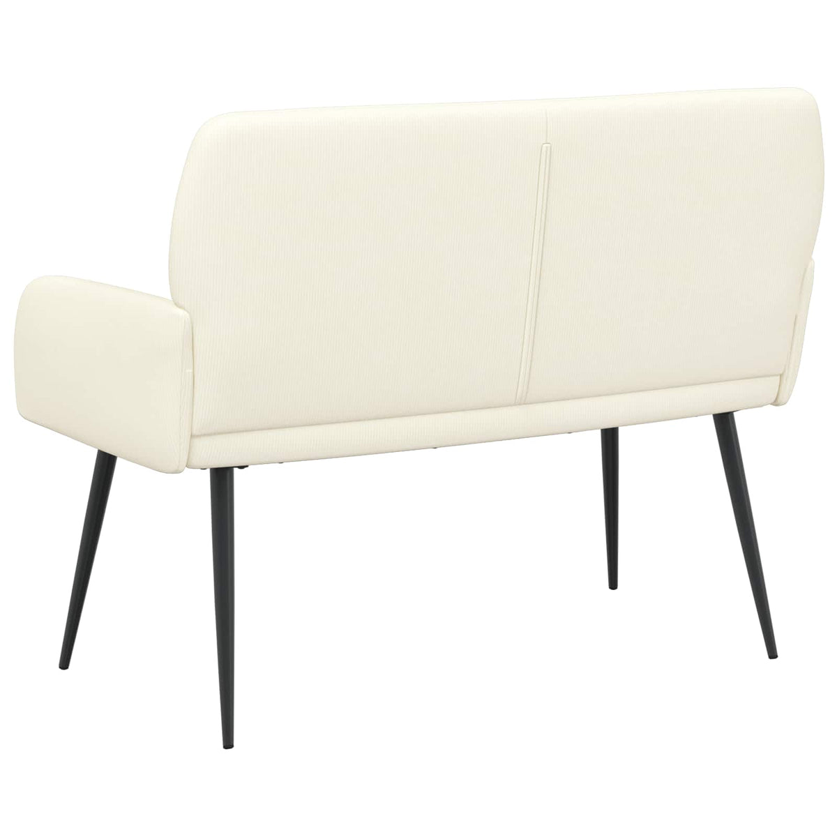 2 Seater Sofa with Metal Legs 2-Seater Cream Corduroy Fabric