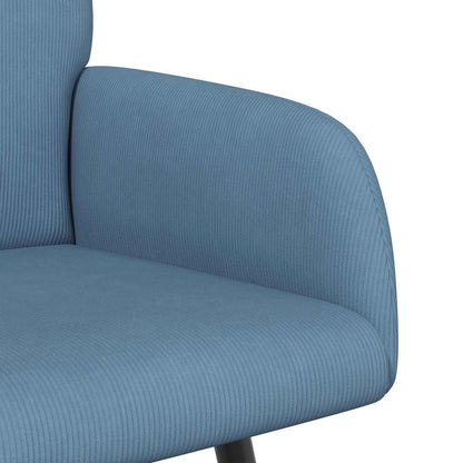 2 Seater Sofa with Metal Legs 2-Seater Blue Corduroy Fabric
