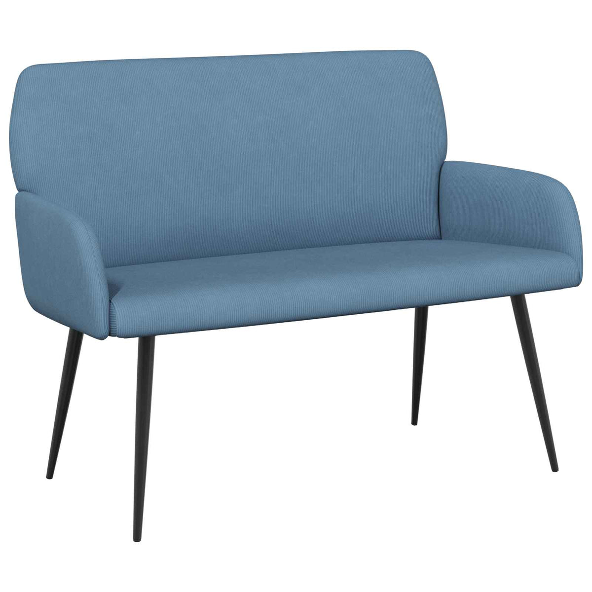 2 Seater Sofa with Metal Legs 2-Seater Blue Corduroy Fabric