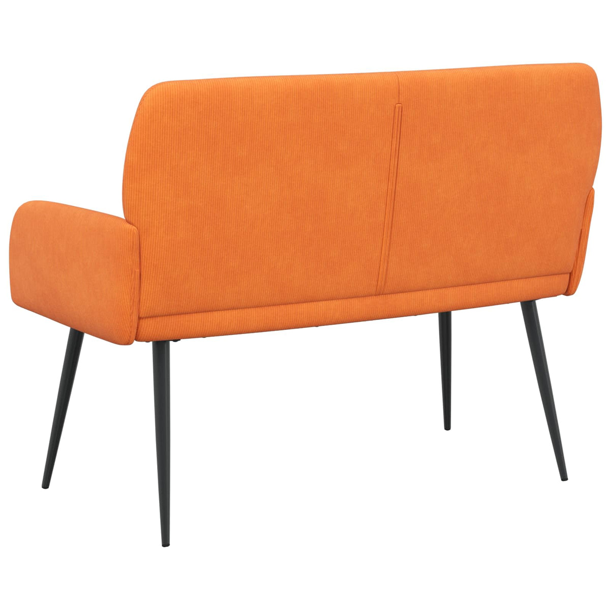 2 Seater Sofa with Metal Legs 2-Seater Orange Corduroy Fabric