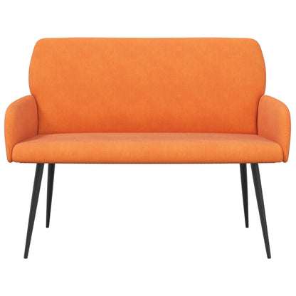 2 Seater Sofa with Metal Legs 2-Seater Orange Corduroy Fabric