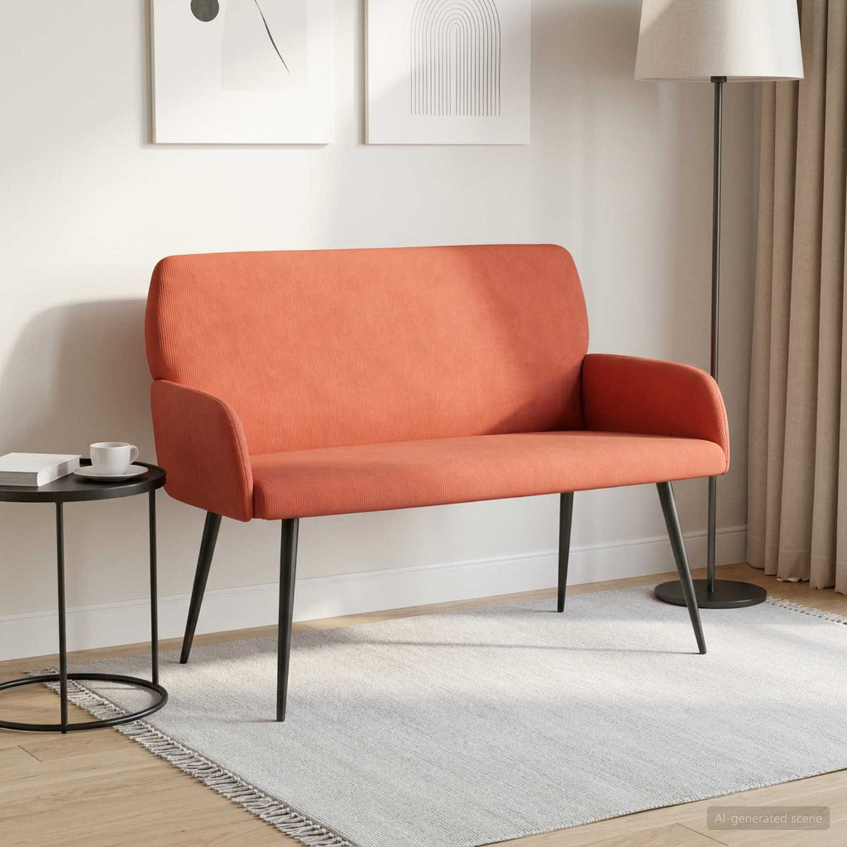 2 Seater Sofa with Metal Legs 2-Seater Red Orange