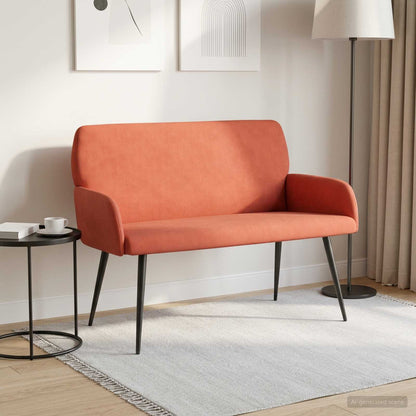 2 Seater Sofa with Metal Legs 2-Seater Red Orange