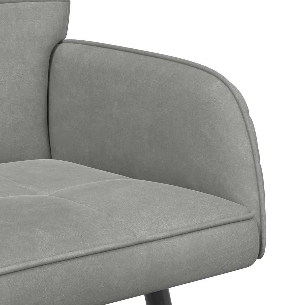 2 Seater Sofa with Metal Legs 2-Seater Light Grey Velvet