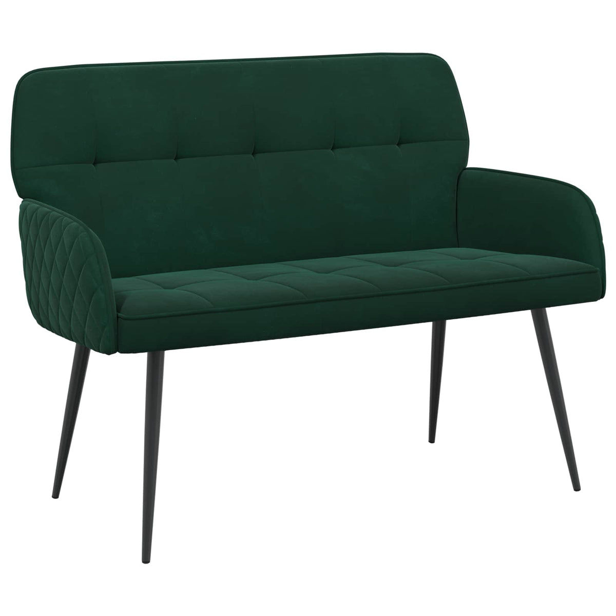 2 Seater Sofa with Metal Legs 2-Seater Dark Green Velvet