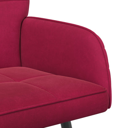 2 Seater Sofa with Metal Legs 2-Seater Wine Red Velvet