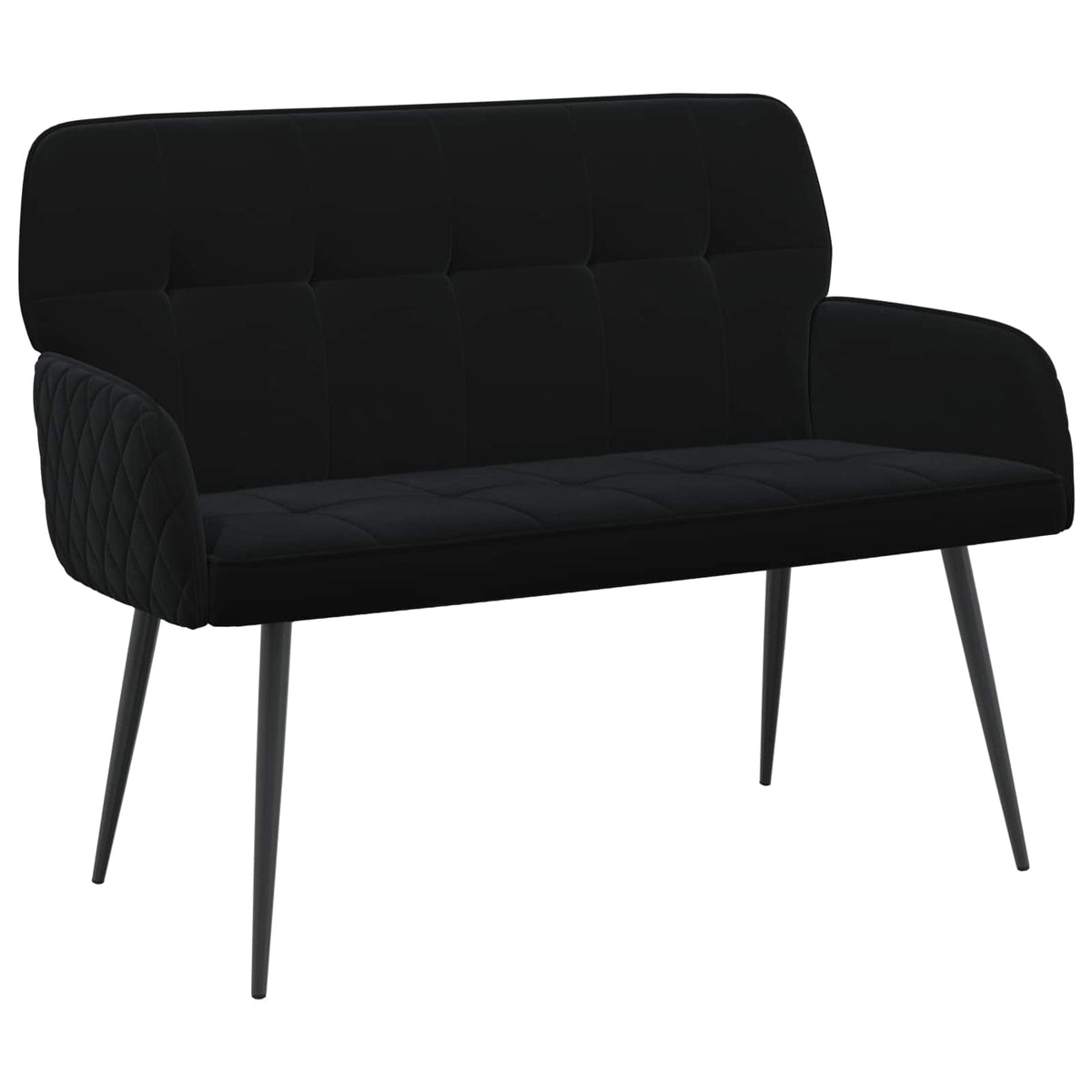 2 Seater Sofa with Metal Legs 2-Seater Black Velvet