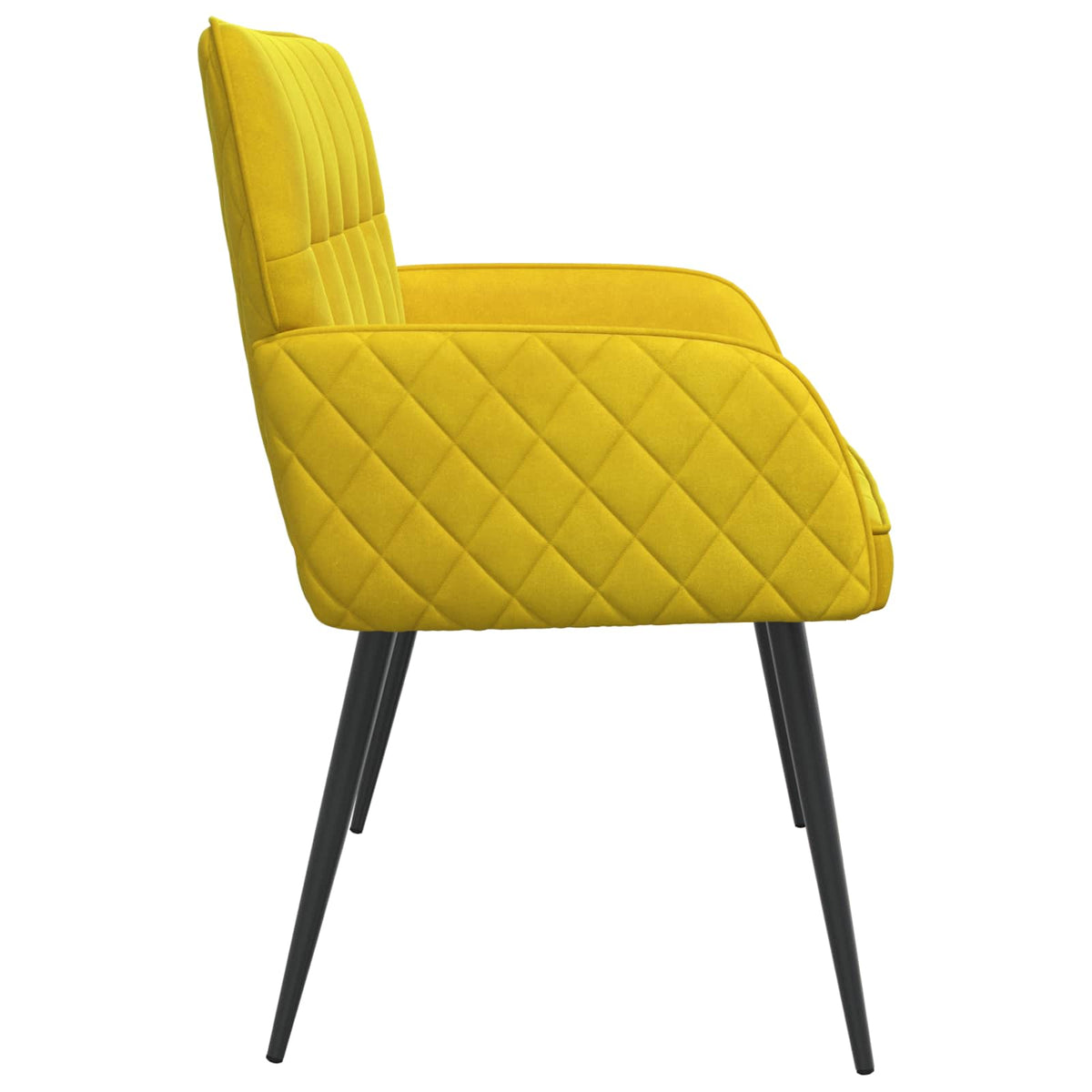 2 Seater Sofa with Metal Legs 2-Seater Yellow Velvet