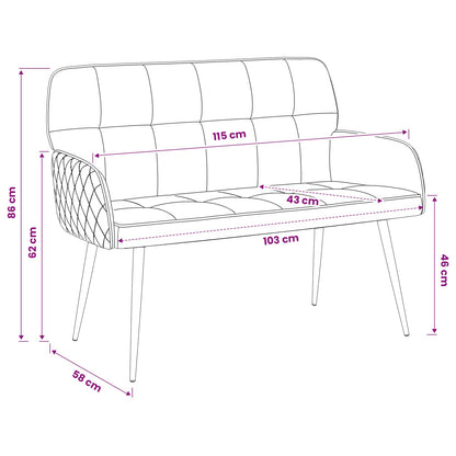 2 Seater Sofa with Metal Legs 2-Seater Yellow Velvet