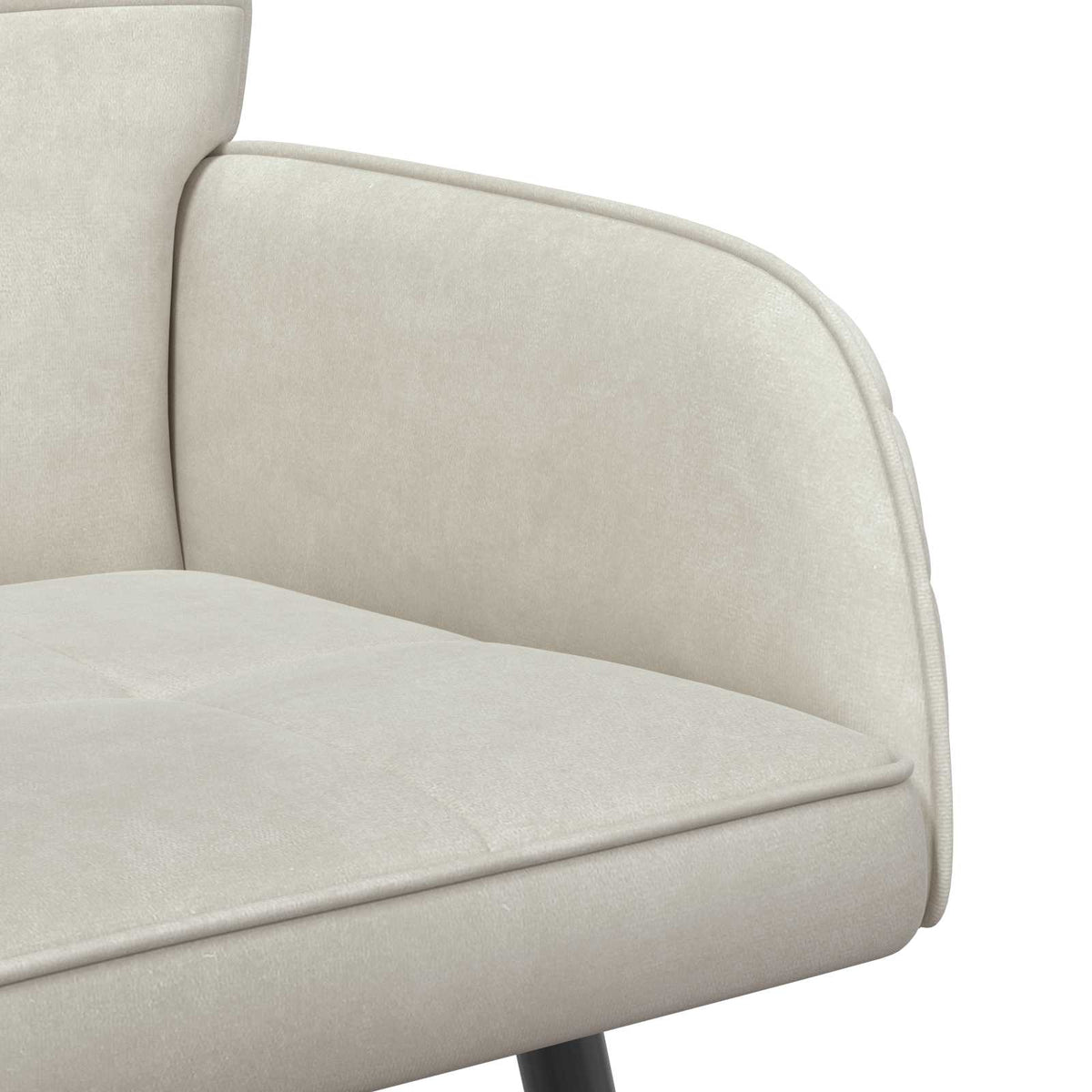 2 Seater Sofa with Metal Legs 2-Seater Cream Velvet