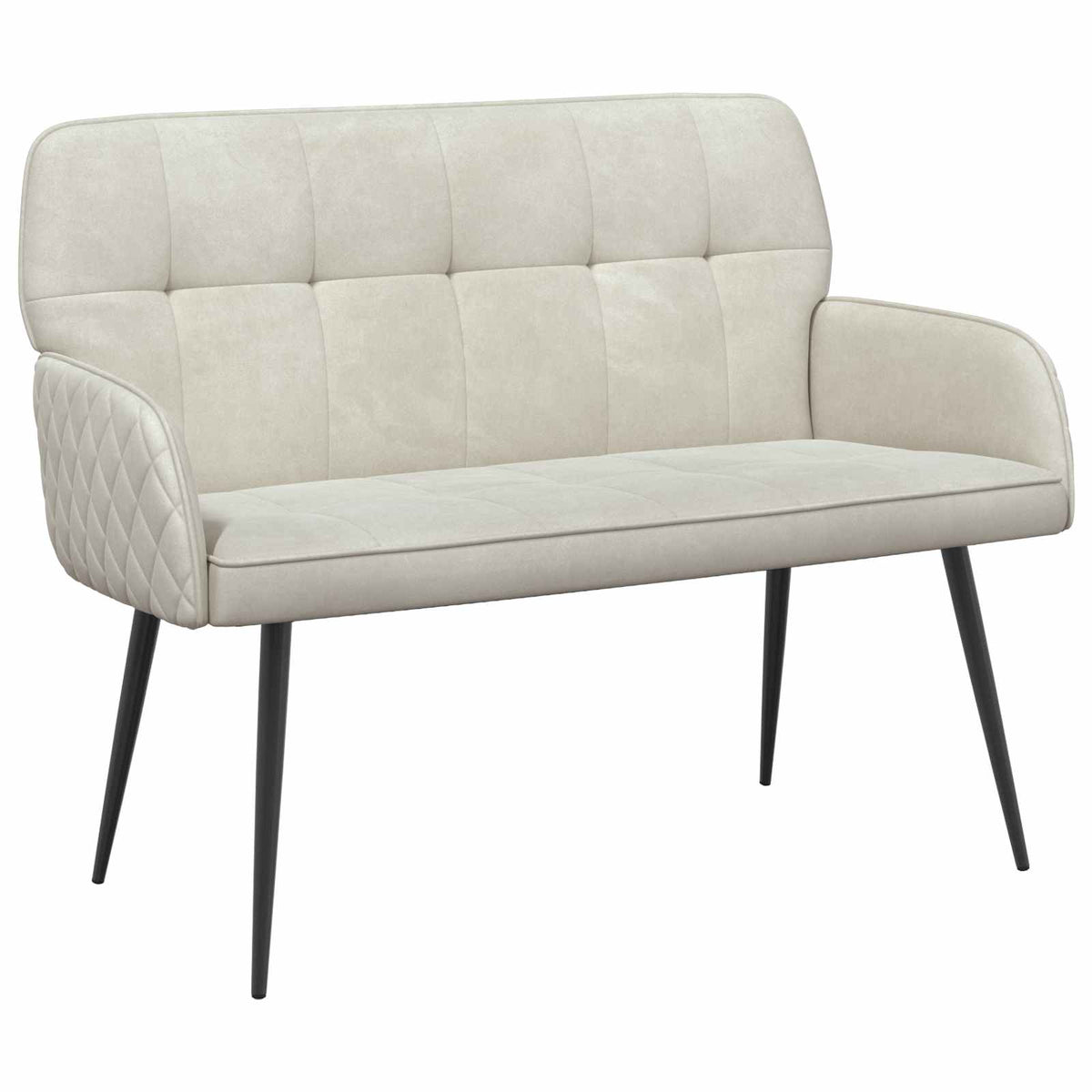2 Seater Sofa with Metal Legs 2-Seater Cream Velvet