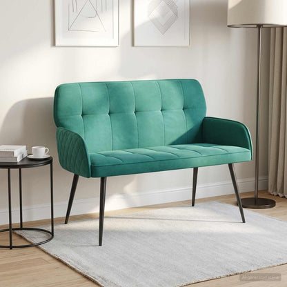 2 Seater Sofa with Metal Legs 2-Seater Turquoise Velvet