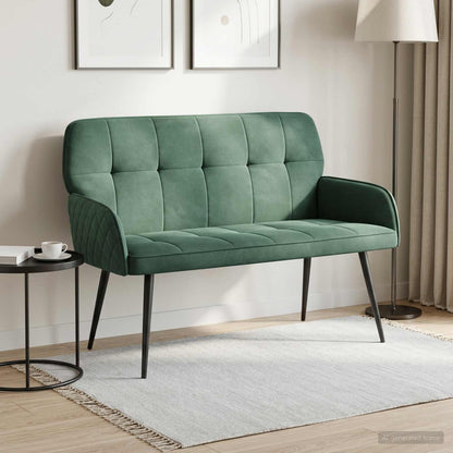 2 Seater Sofa with Metal Legs 2-Seater Sea Green Velvet