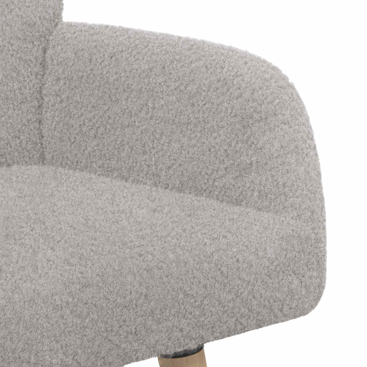 2 Seater Sofa with Solid Wood Legs Light Grey Bouclé