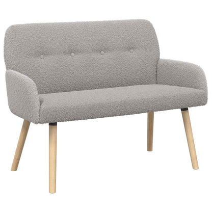 2 Seater Sofa with Solid Wood Legs Light Grey Bouclé