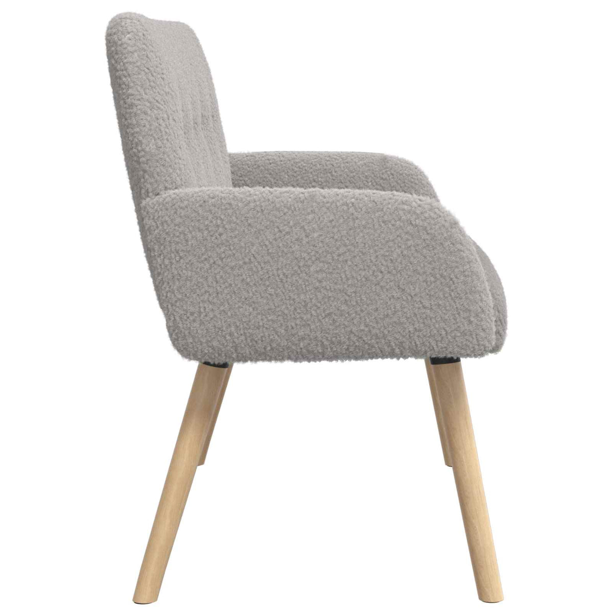 2 Seater Sofa with Solid Wood Legs Light Grey Bouclé