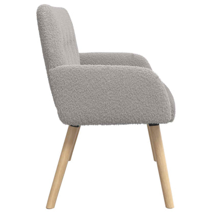 2 Seater Sofa with Solid Wood Legs Light Grey Bouclé