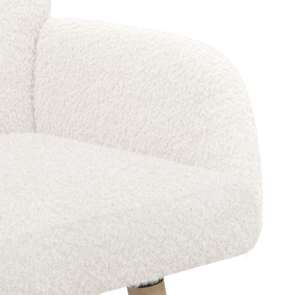 2 Seater Sofa with Solid Wood Legs Cream Bouclé