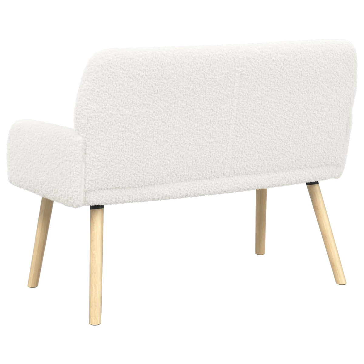 2 Seater Sofa with Solid Wood Legs Cream Bouclé