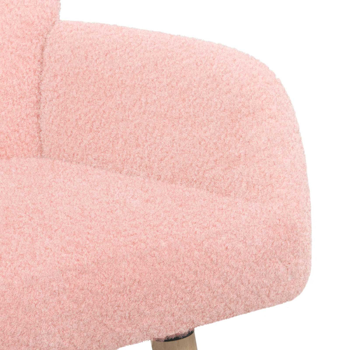 2 Seater Sofa with Solid Wood Legs Pink Bouclé
