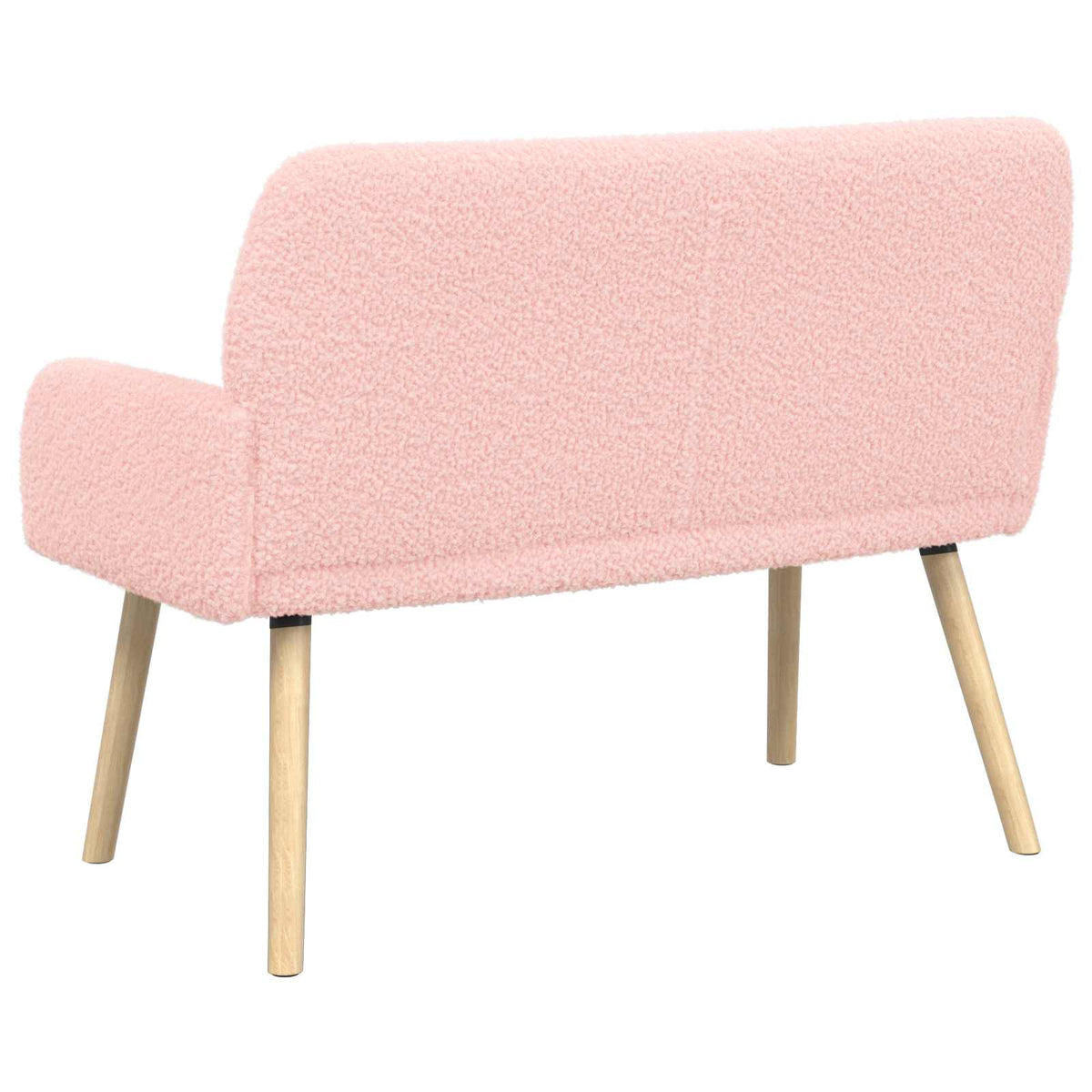 2 Seater Sofa with Solid Wood Legs Pink Bouclé