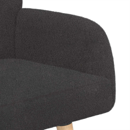 2 Seater Sofa with Solid Wood Legs Dark Grey Bouclé