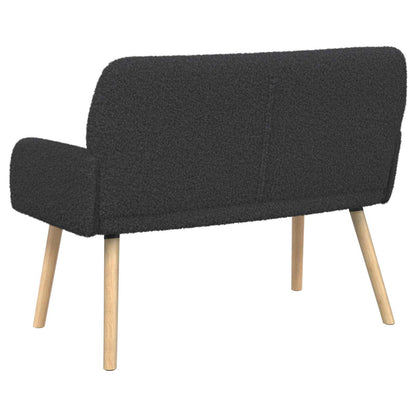 2 Seater Sofa with Solid Wood Legs Dark Grey Bouclé