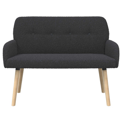 2 Seater Sofa with Solid Wood Legs Dark Grey Bouclé