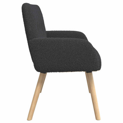 2 Seater Sofa with Solid Wood Legs Dark Grey Bouclé