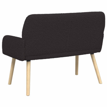2 Seater Sofa with Solid Wood Legs Black Bouclé