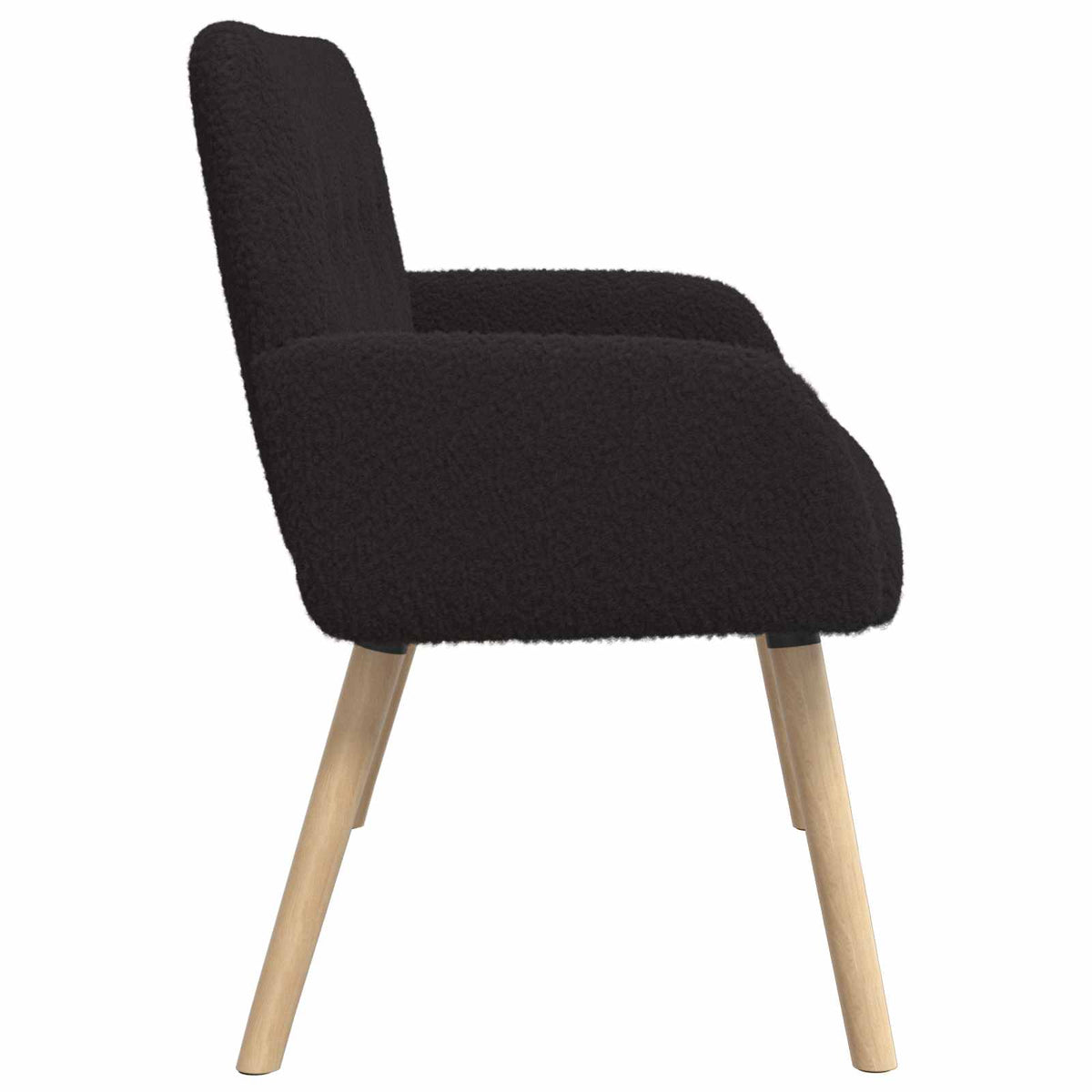 2 Seater Sofa with Solid Wood Legs Black Bouclé