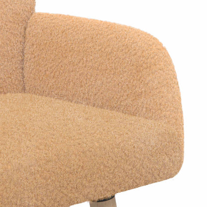 2 Seater Sofa with Solid Wood Legs Beige Bouclé