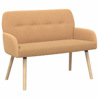 2 Seater Sofa with Solid Wood Legs Beige Bouclé