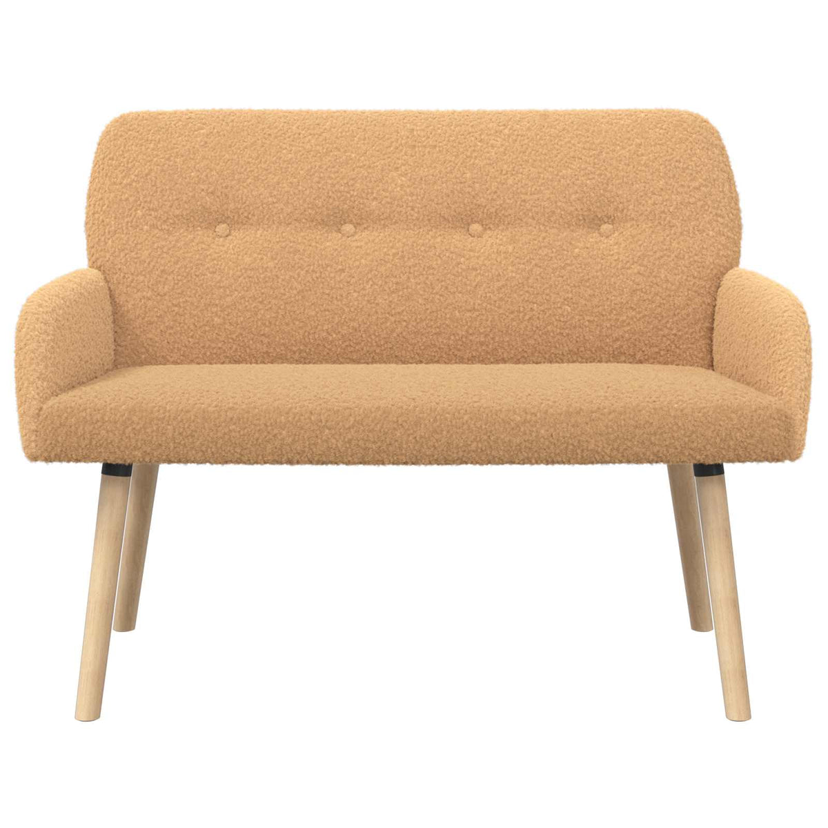 2 Seater Sofa with Solid Wood Legs Beige Bouclé