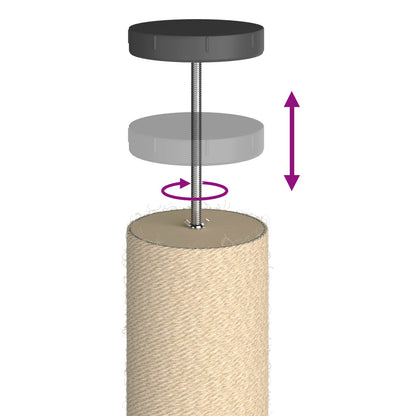 Floor-to-Ceiling Cat Tree with Sisal Post Dark Grey 257-283 cm