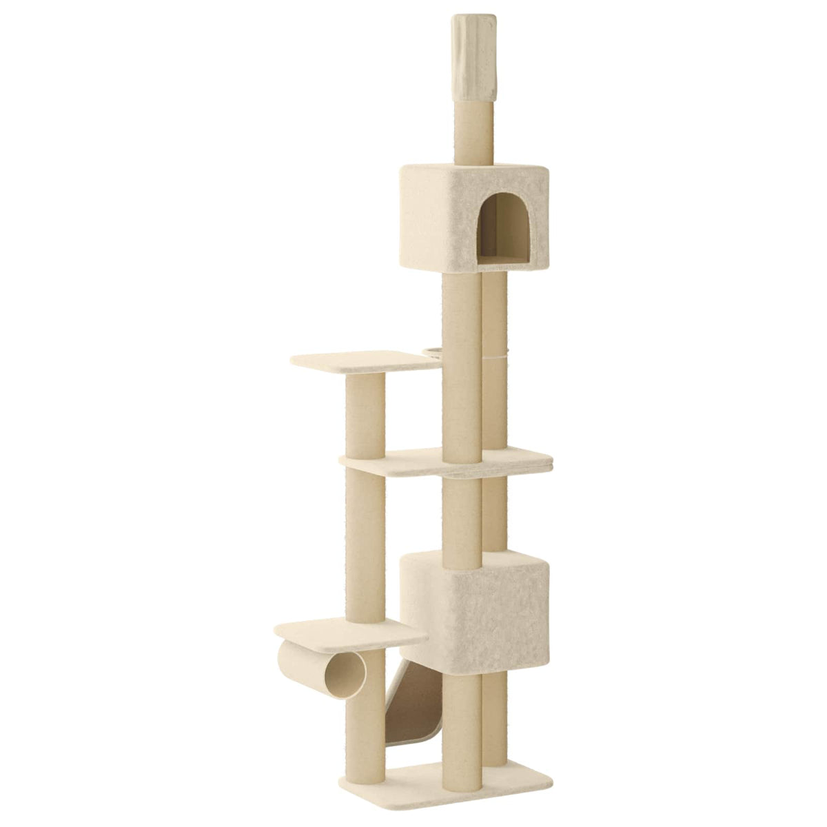 Floor-to-Ceiling Cat Tree with Sisal Post Cream 257-283 cm