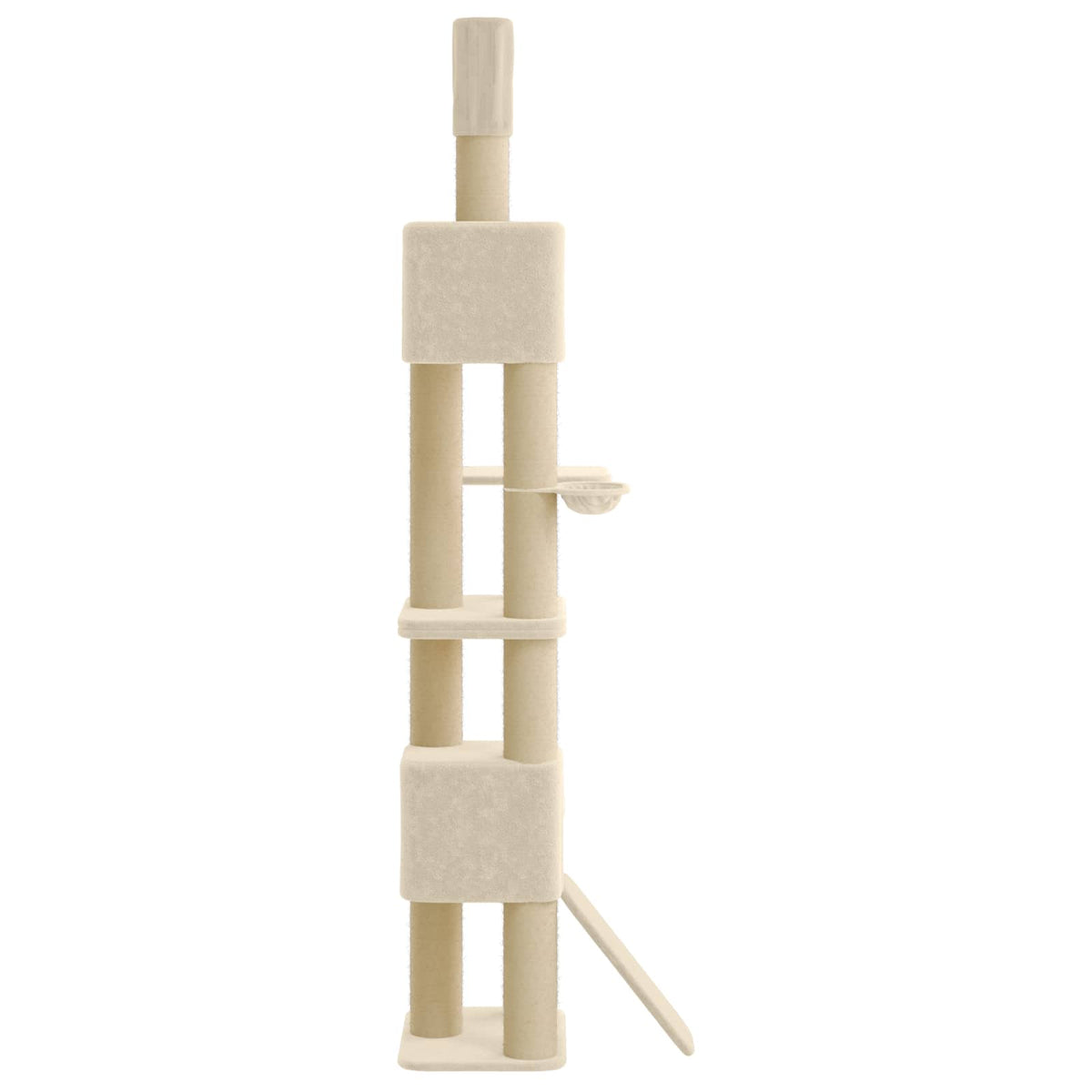 Floor-to-Ceiling Cat Tree with Sisal Post Cream 257-283 cm