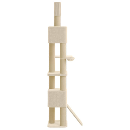 Floor-to-Ceiling Cat Tree with Sisal Post Cream 257-283 cm