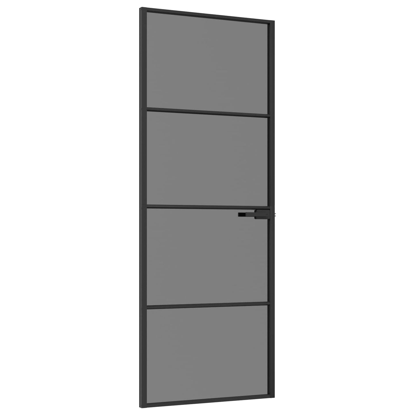 Interior Door 76 x 201.5 cm Tempered Glass and Aluminium